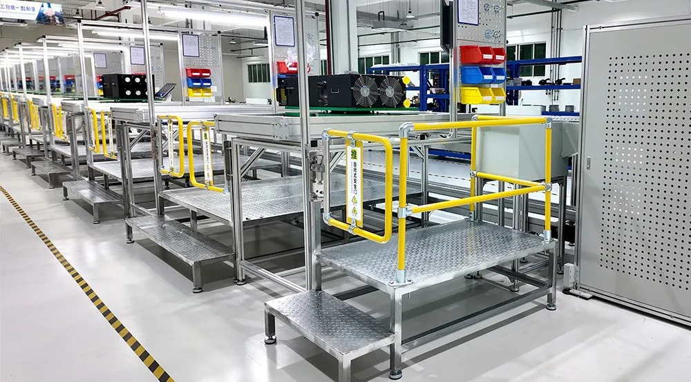 Assembly floor at a group manufacturing site in Jiangsu, China